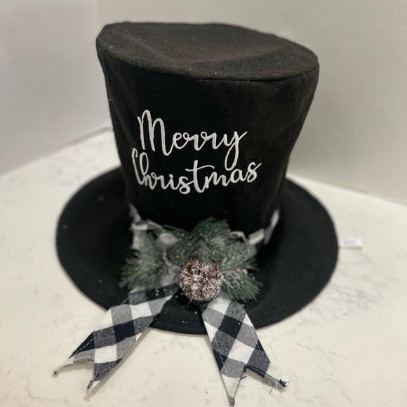 DECORATIVE HAT FOR CHRISTMAS TREE Elegant Black Decorative Hat - Picture 9 of 10